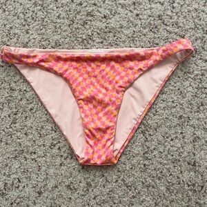L*Space Pink and Orange Checkered Bikini Bottom! Brand new!!